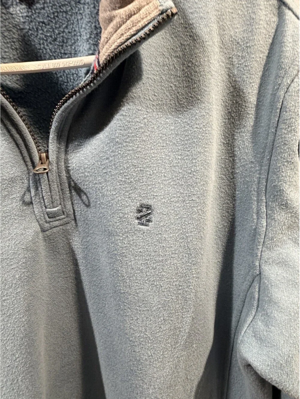 Mens Sweater Izod 1/4 Zip Size Large Blue